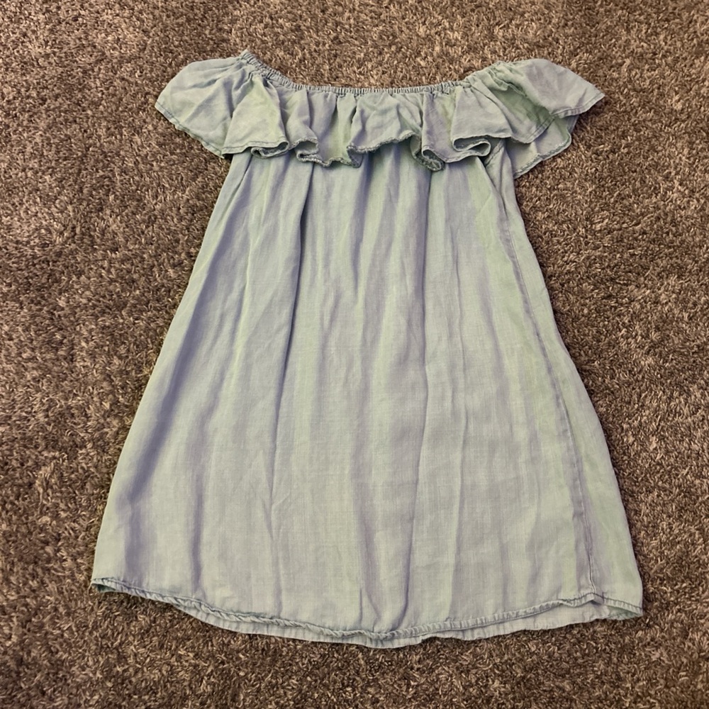 Lulu's Light Blue Off-Shoulder Mini Dress